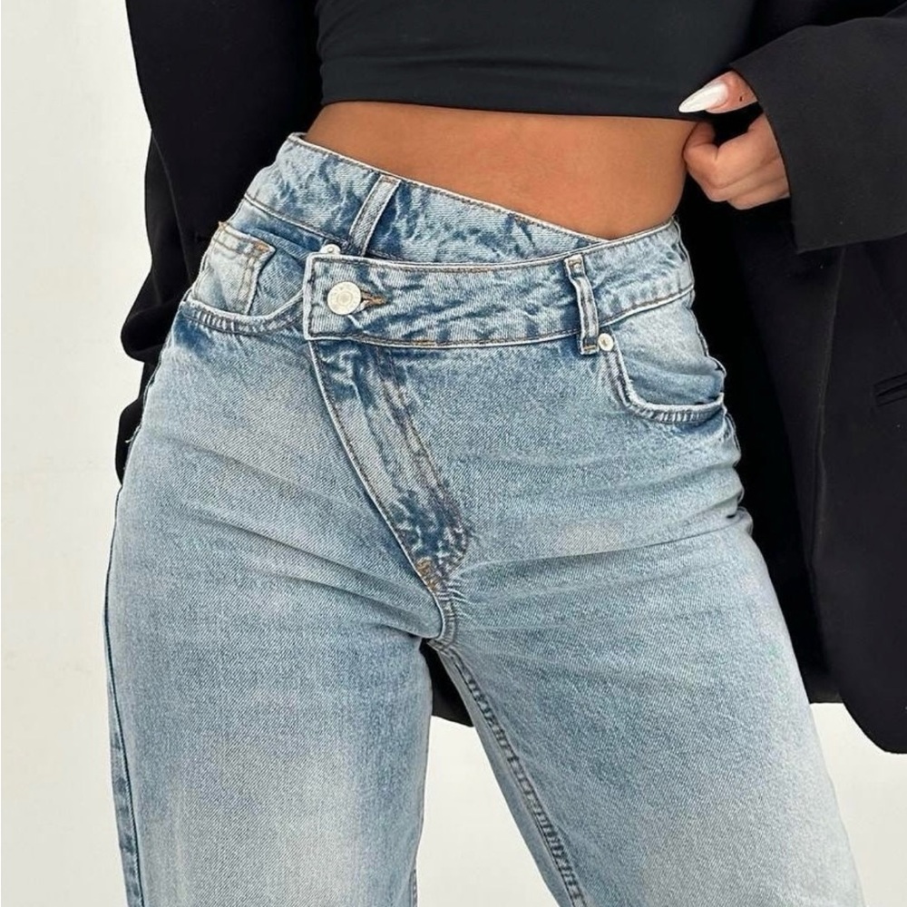 CROSS BELT JEANS high rise blue